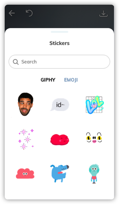 Giphy sticker integration example